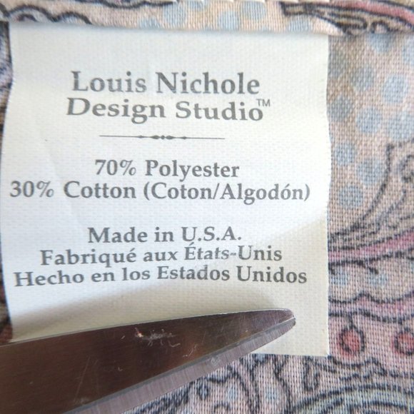 Vintage Louis Nichole Unlined Curtain Panel 1 Floral Pocket Rod New Old Stock - Picture 8 of 10